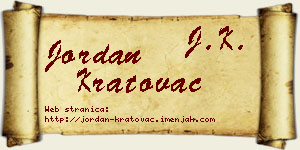 Jordan Kratovac vizit kartica
